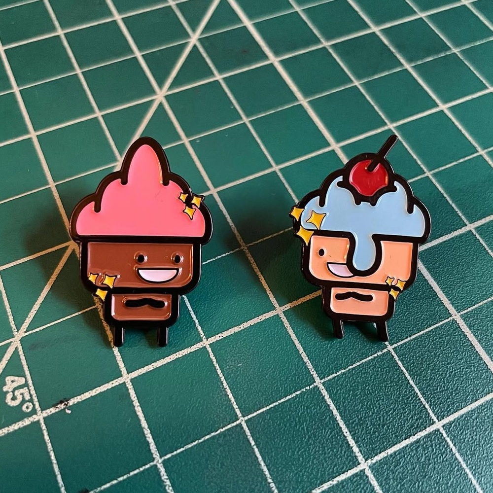 Cute Cupcake 1” Enamel Pins by artist its_mittens